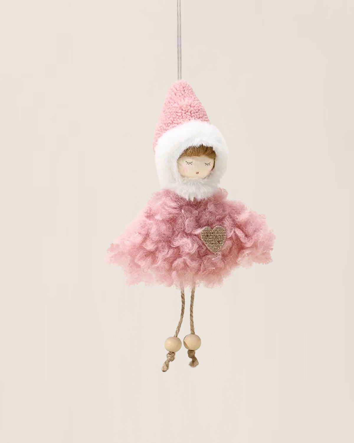 Pink Plush Doll Christmas Ornament