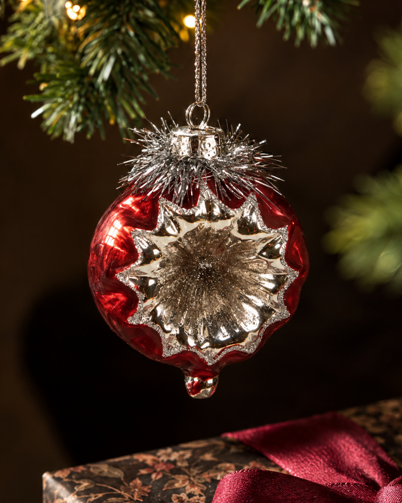 The Red Glass Starburst Ornament