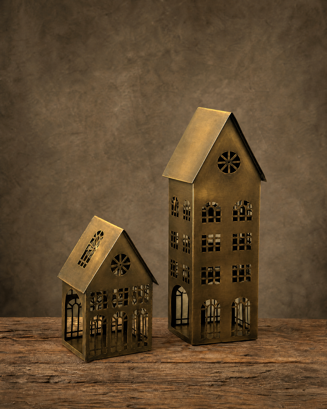 The Brass Holiday Village (Set of 2)