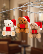 Plush Teddy Bear Christmas Ornaments: Forrest Green, Red, Beige Ornaments - RL Christmas, Classic American Christmas, Ralph Lauren Inspired