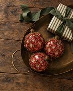The Red Transparent Petal Glass Ornament