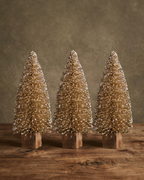 10" Bottlebrush Snow-Tip Trees (Set of 3)