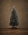 10" Bottlebrush Snow-Tip Tree with Ornaments