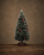 10" Bottlebrush Snow-Tip Tree with Ornaments