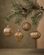 The Gold Glass Bauble Set