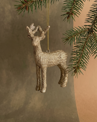 The Gold Standing Reindeer Ornament