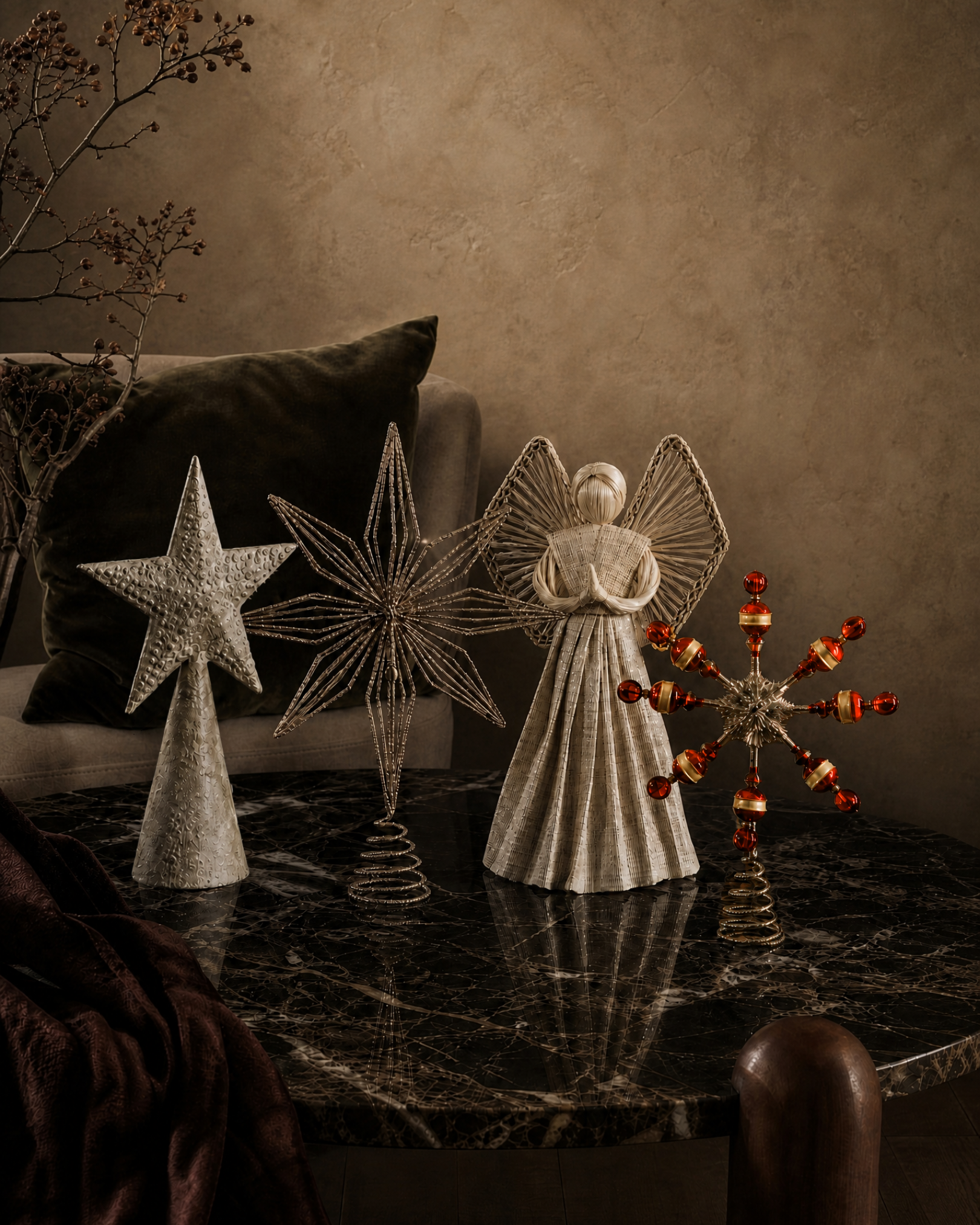 The Vintage Red and Silver Tree Topper