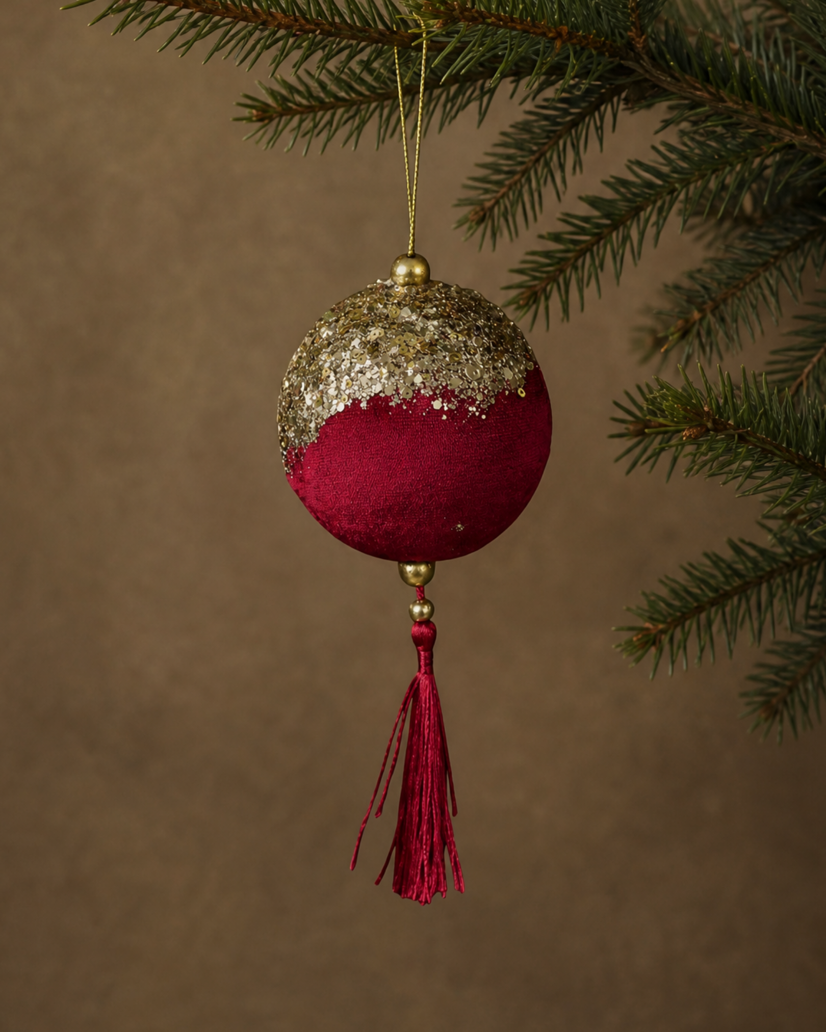 Velvet Tassel Ball Ornaments