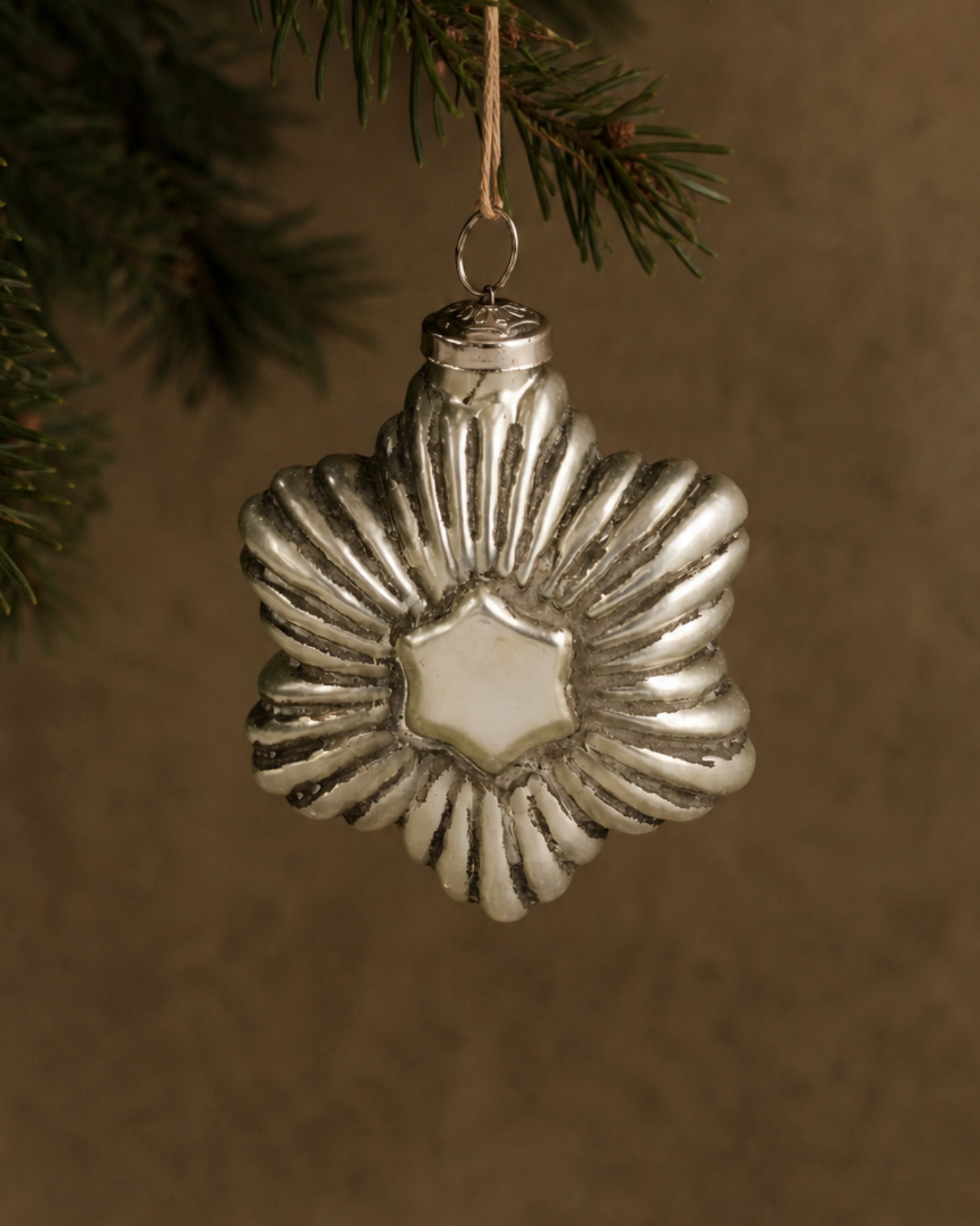 The Silver Star Glass Ornament