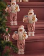 The Pink Santa with Bear Figure