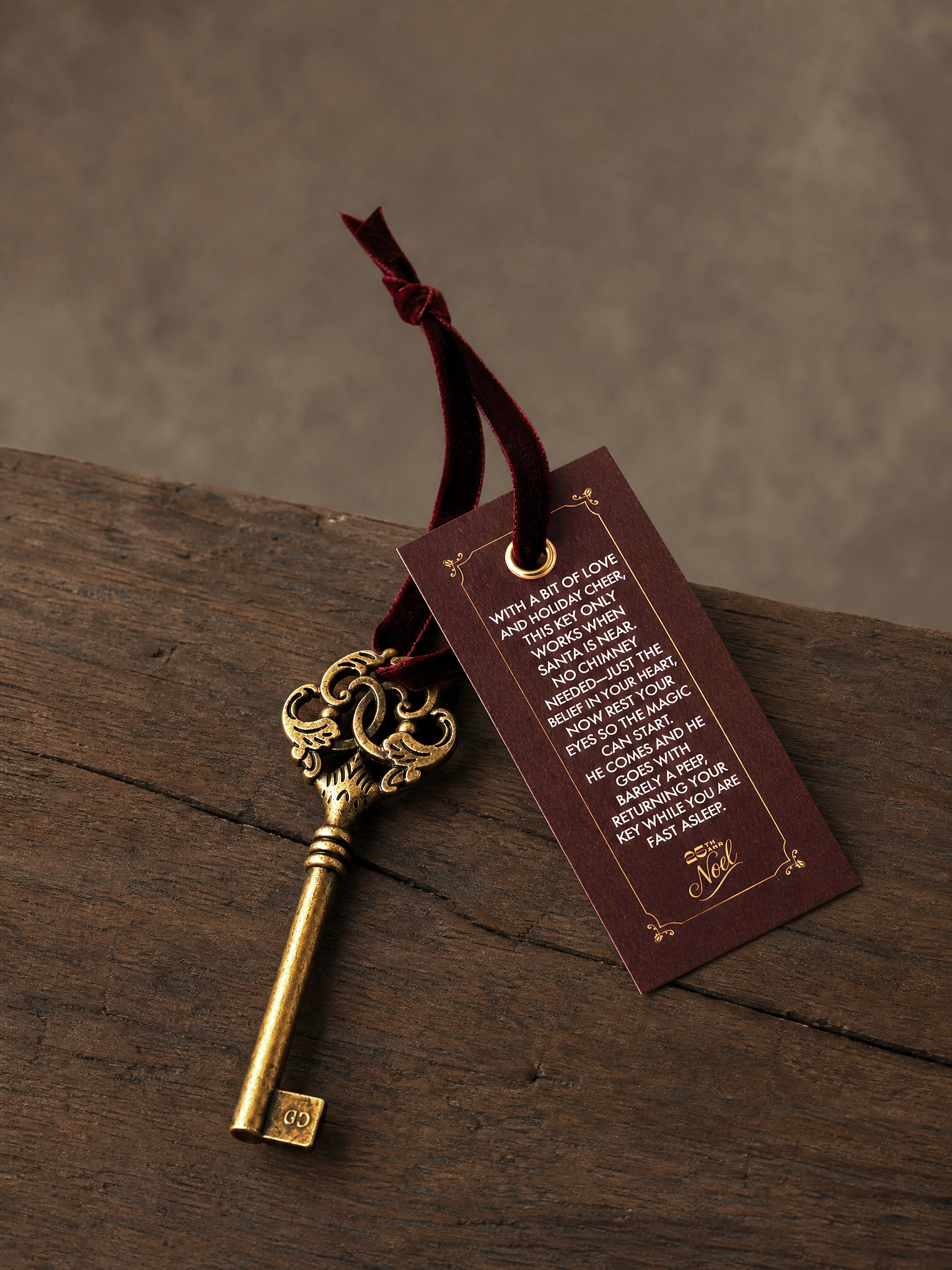 Magic Santa Key — Vintage Heirloom Santa's Key, Christmas Eve Box, Gold Christmas Ornament, Family Keepsake