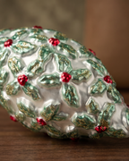 The Holly Finial Glass Ornament