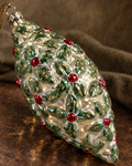 The Holly Finial Glass Ornament