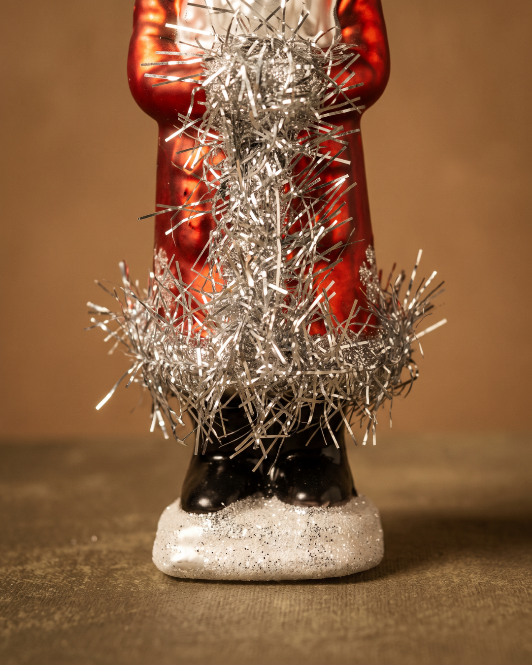 The Vintage Tinsel Santa Ornament