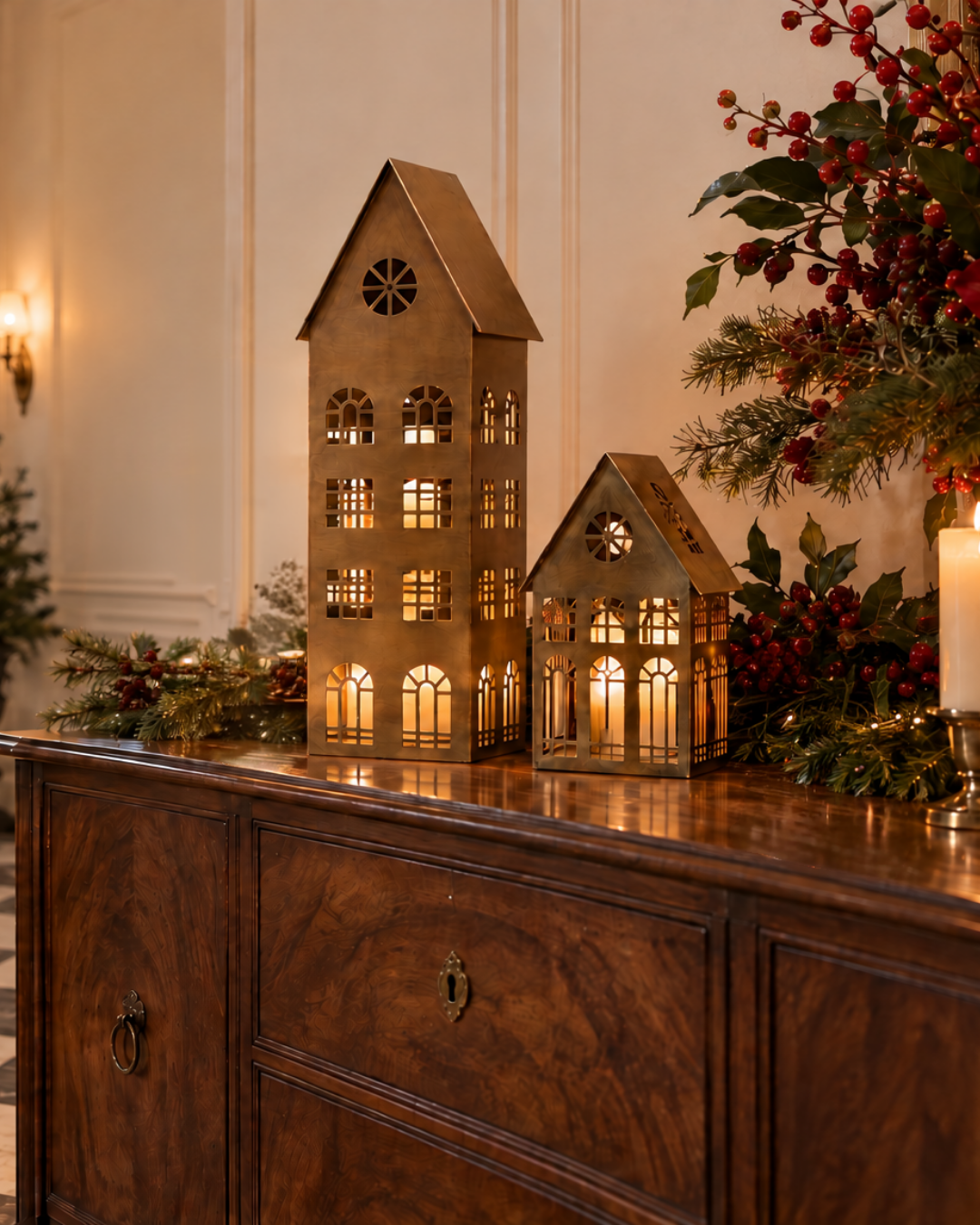 The Brass Holiday Village (Set of 2)