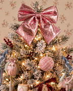 The Pink Sequin Bow Tree Topper
