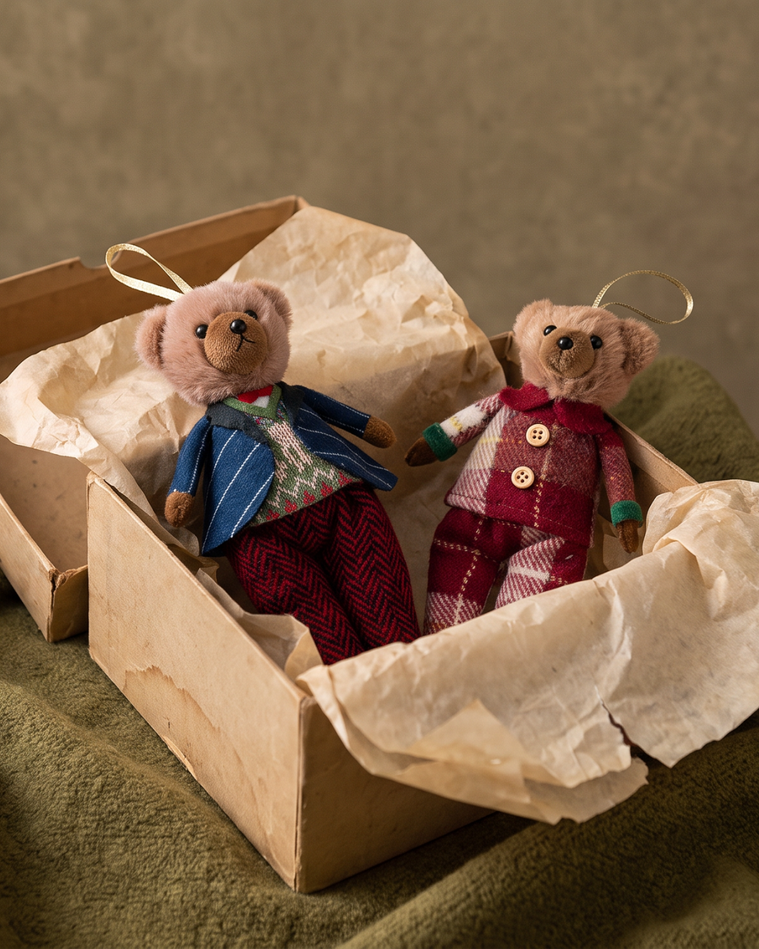Dressed Teddy Bear Christmas Ornaments