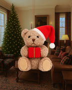 Plush Teddy Bear Christmas Ornaments: Forrest Green, Red, Beige Ornaments - RL Christmas, Classic American Christmas, Ralph Lauren Inspired