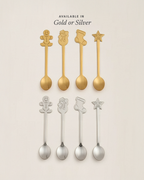 Silver Holiday Appetizer Spoons - Set of 4