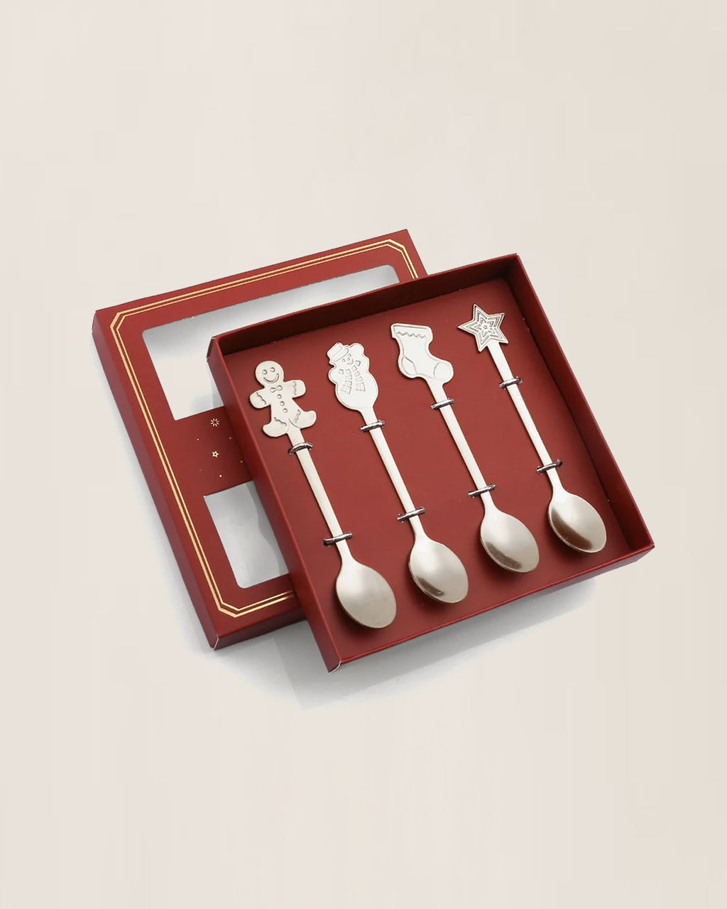 Silver Holiday Appetizer Spoons - Set of 4
