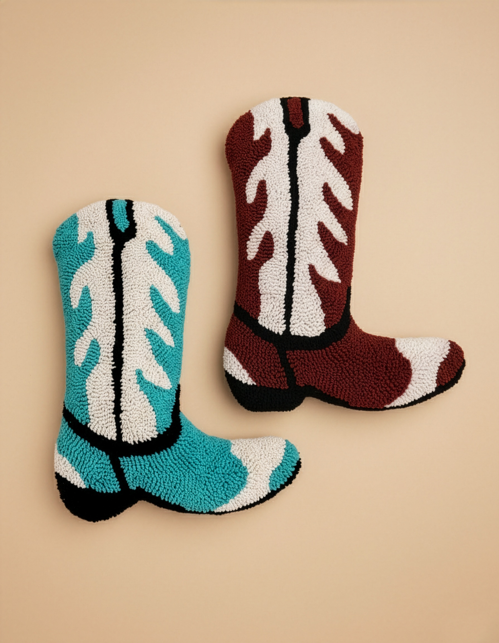 Cowboy Boot Pillow (Turquoise) – Western Holiday Gift & Christmas Decor