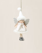 Ivory Plush Angel Christmas Ornament