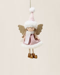 Pink Plush Angel Christmas Ornament