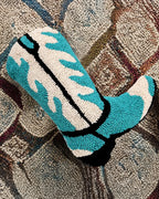 Cowboy Boot Pillow (Turquoise) – Western Holiday Gift & Christmas Decor