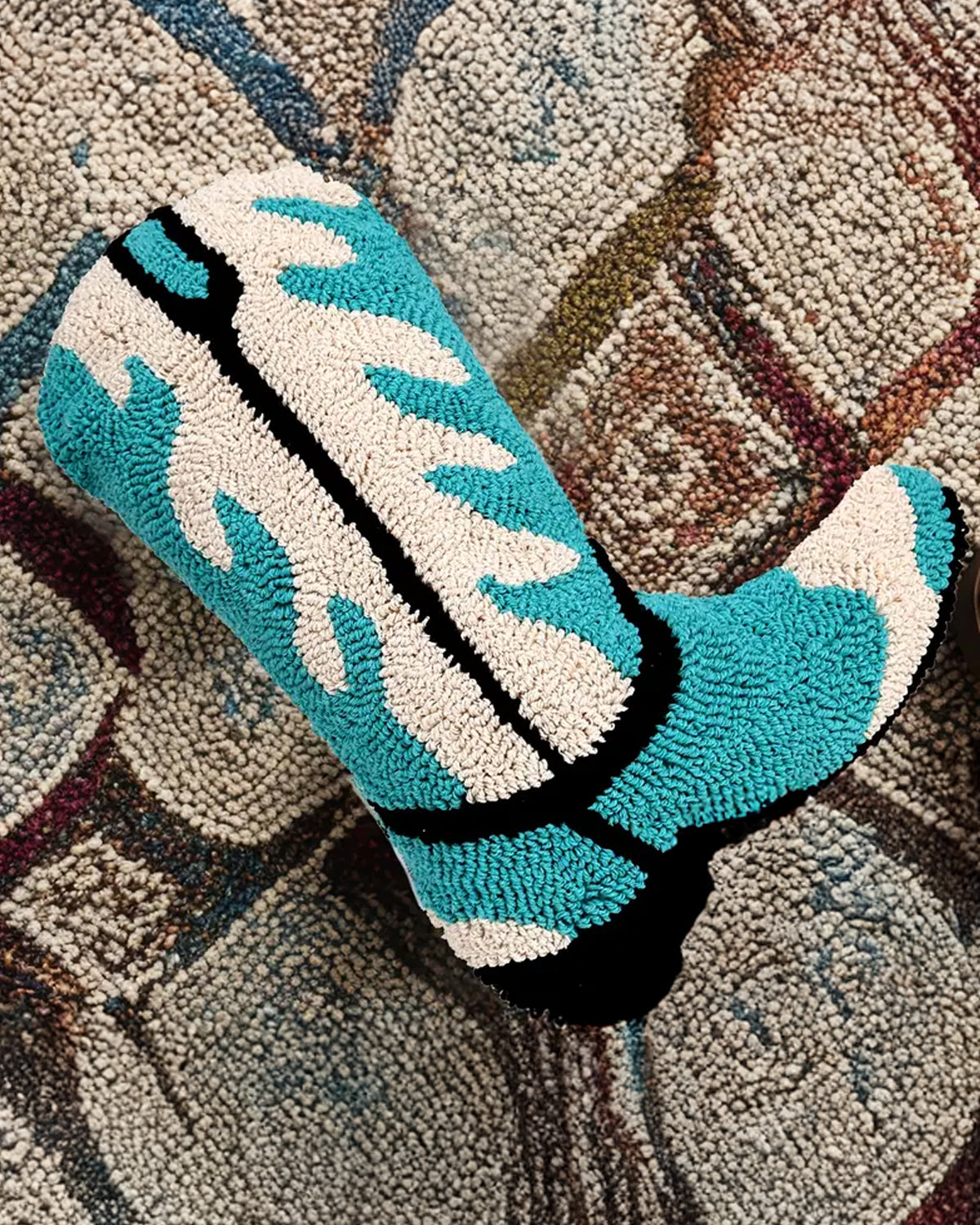 Cowboy Boot Pillow (Turquoise) – Western Holiday Gift & Christmas Decor