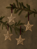 Vintage Woven Star Ornaments (Set of 4)