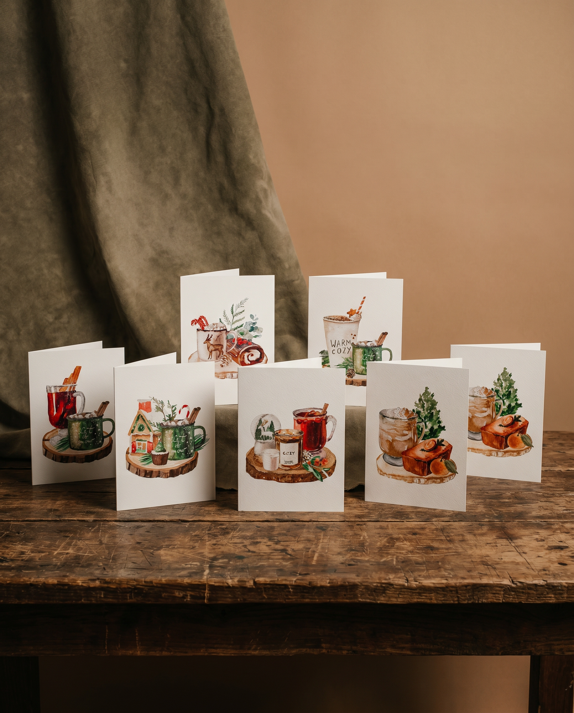 Classic Watercolor Christmas Greeting Cards