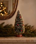 6" Bottlebrush Snow-Tip Tree with Ornaments