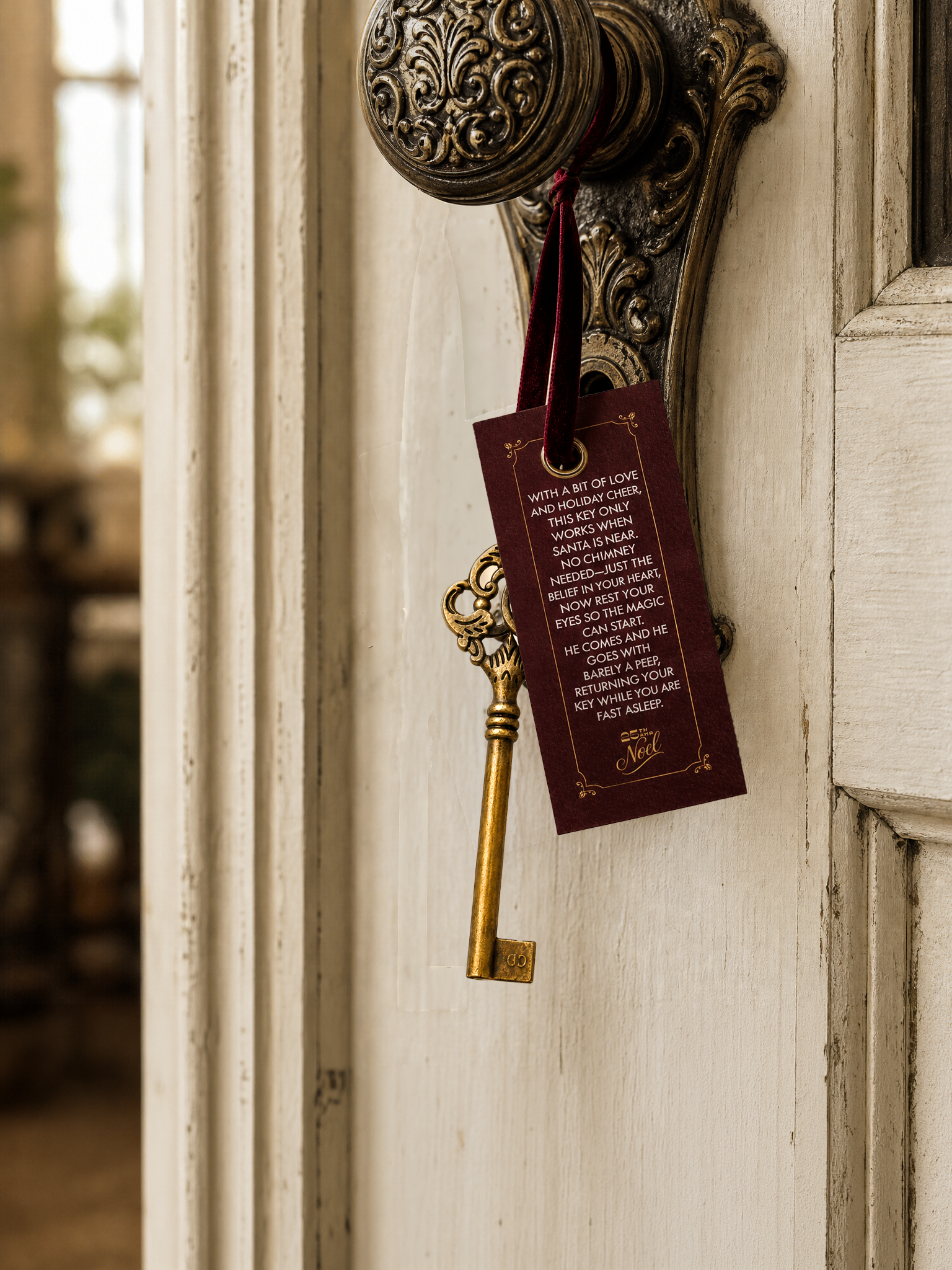 Magic Santa Key — Vintage Heirloom Santa's Key, Christmas Eve Box, Gold Christmas Ornament, Family Keepsake