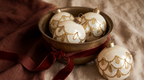 The Ivory and Gold Glass Ornament
