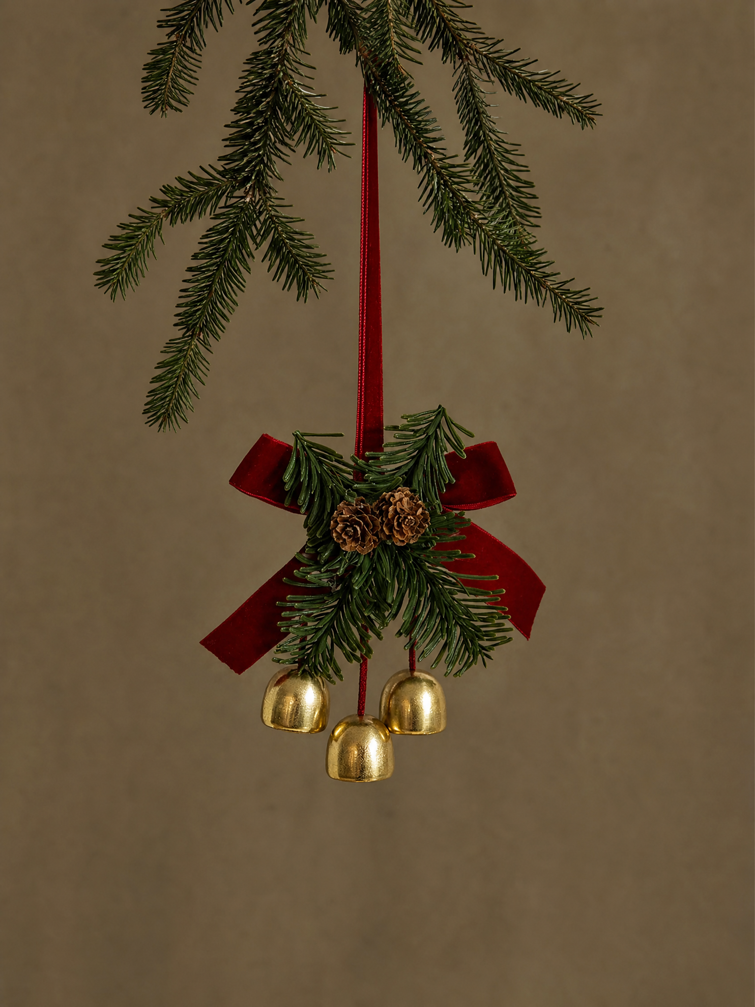 Triple Bell Evergreen Ornament