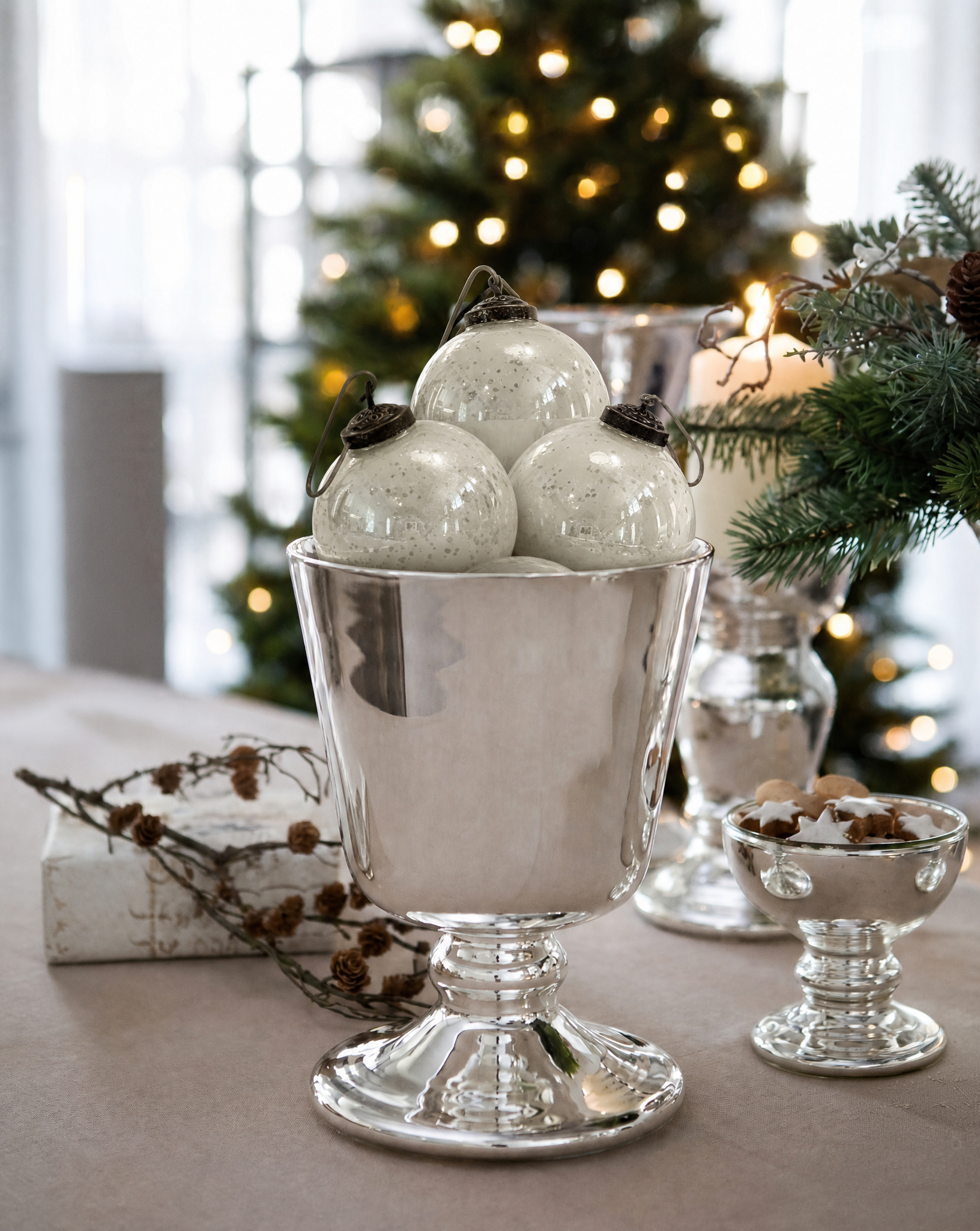 The White Kugel Glass Ornament