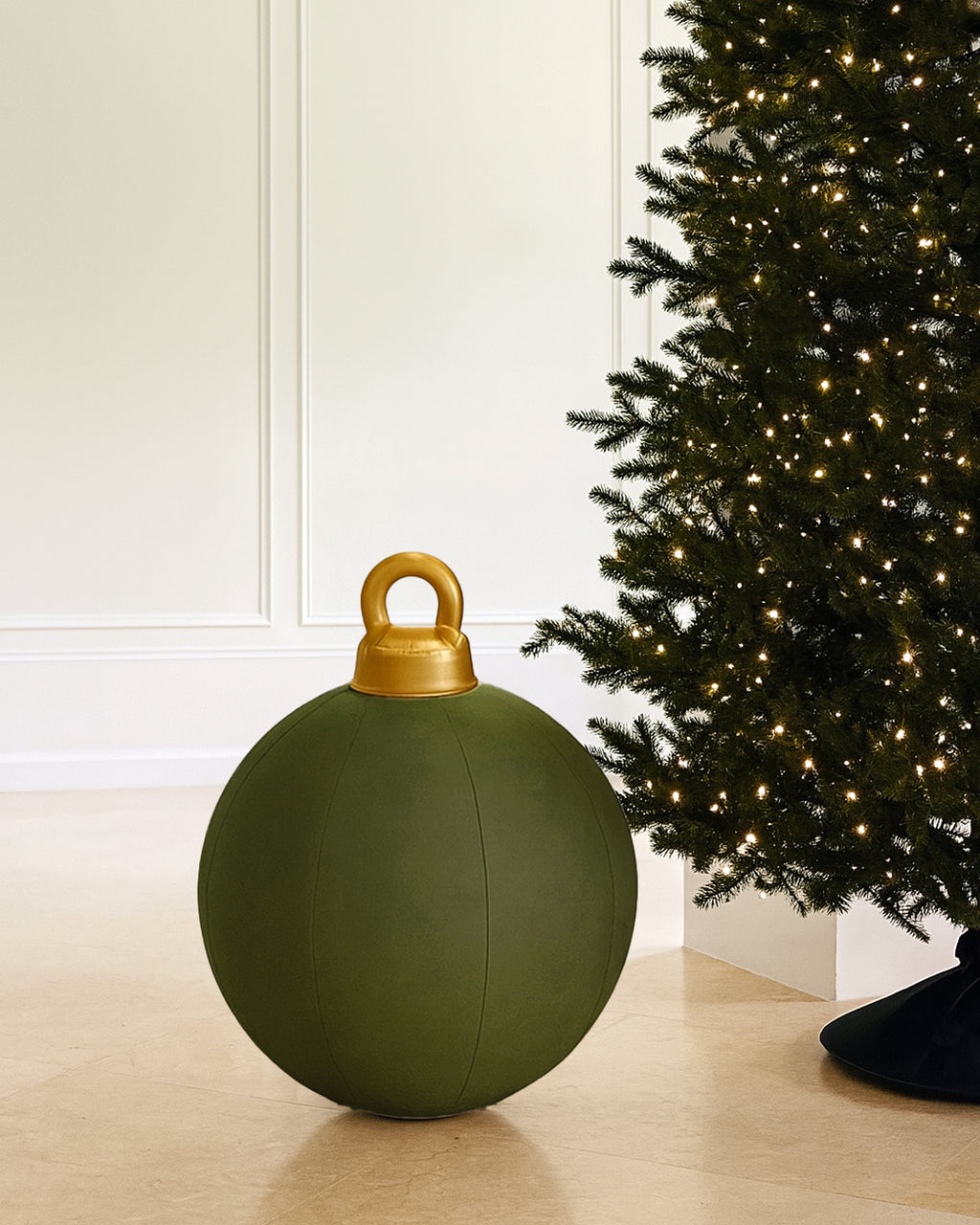 Giant 32" Inflatable Christmas Ornament  – Oversized Holiday Weather Resistant Floor Decor