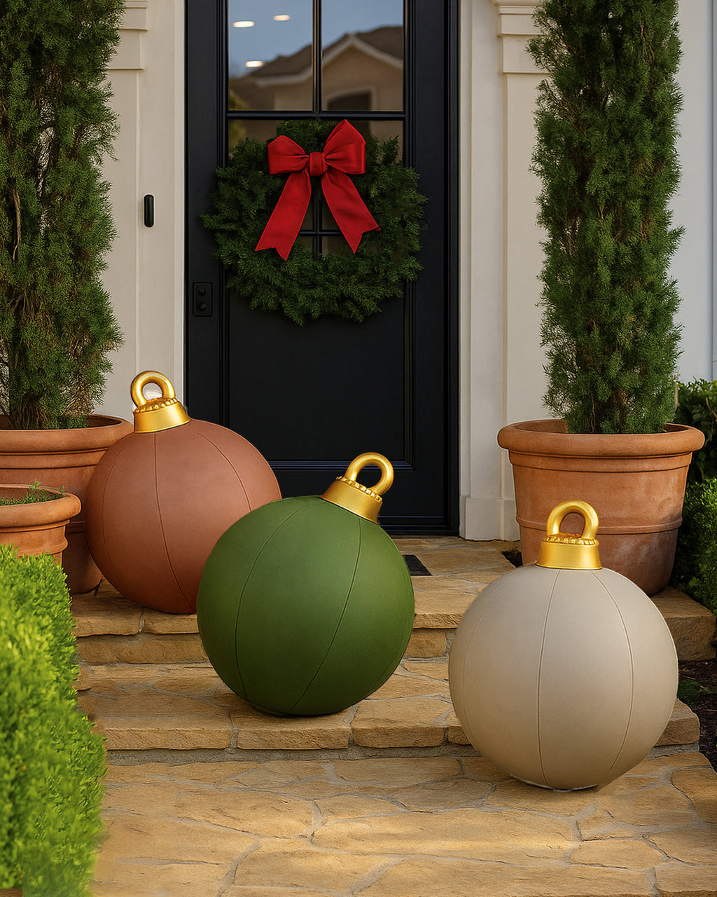 Giant 32" Inflatable Christmas Ornament  – Oversized Holiday Weather Resistant Floor Decor