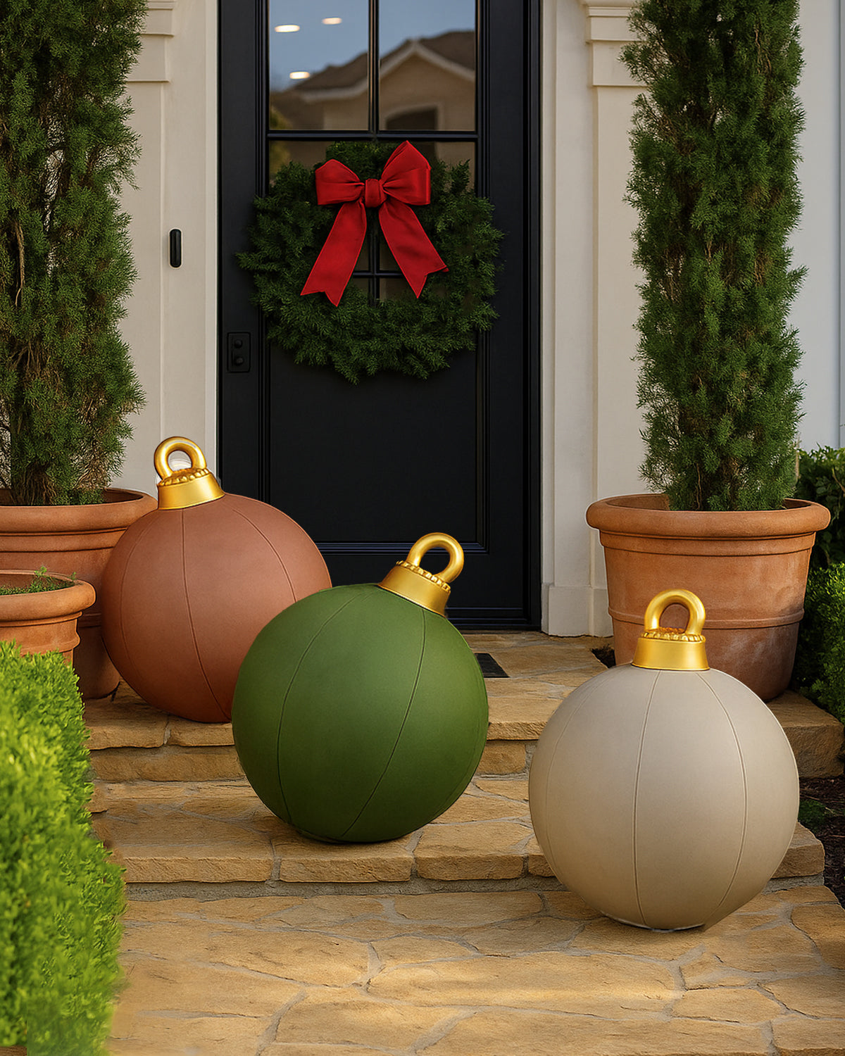 Giant 32" Inflatable Christmas Ornament  – Oversized Holiday Weather Resistant Floor Decor