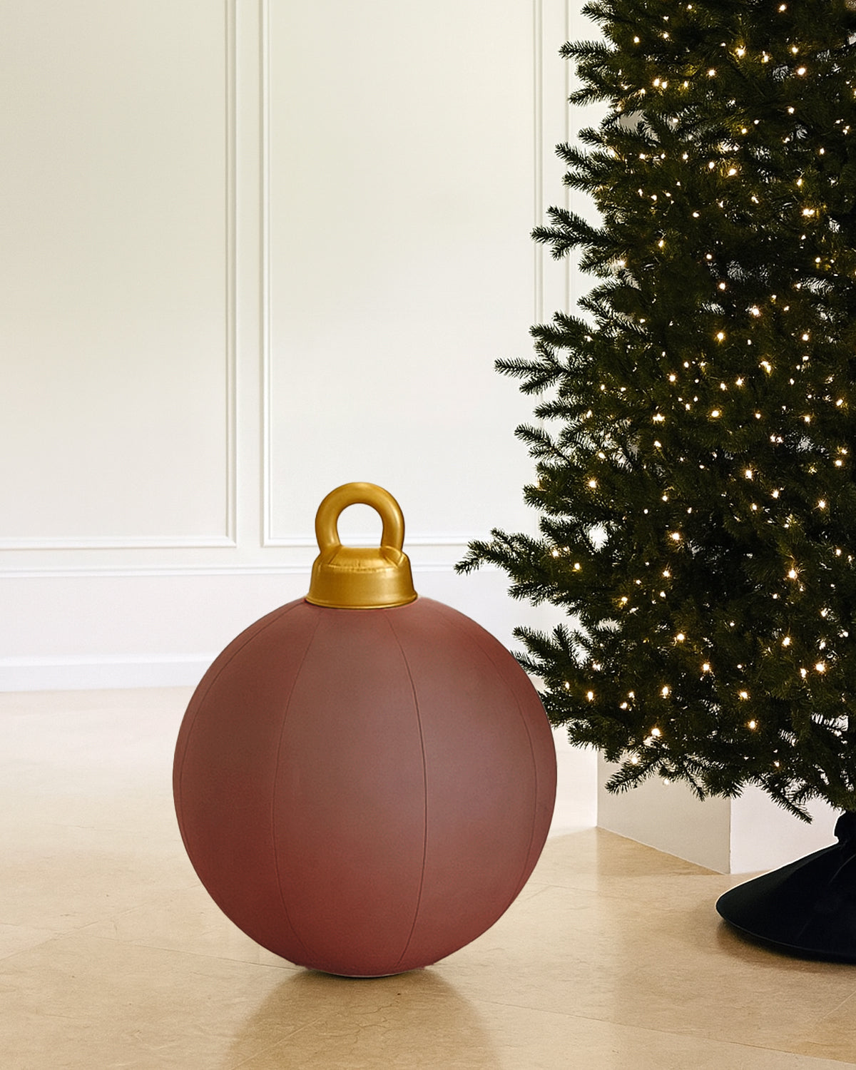 Giant 32" Inflatable Christmas Ornament  – Oversized Holiday Weather Resistant Floor Decor
