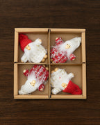 Boxed Set of 4 Plush Gnome Holiday Ornaments