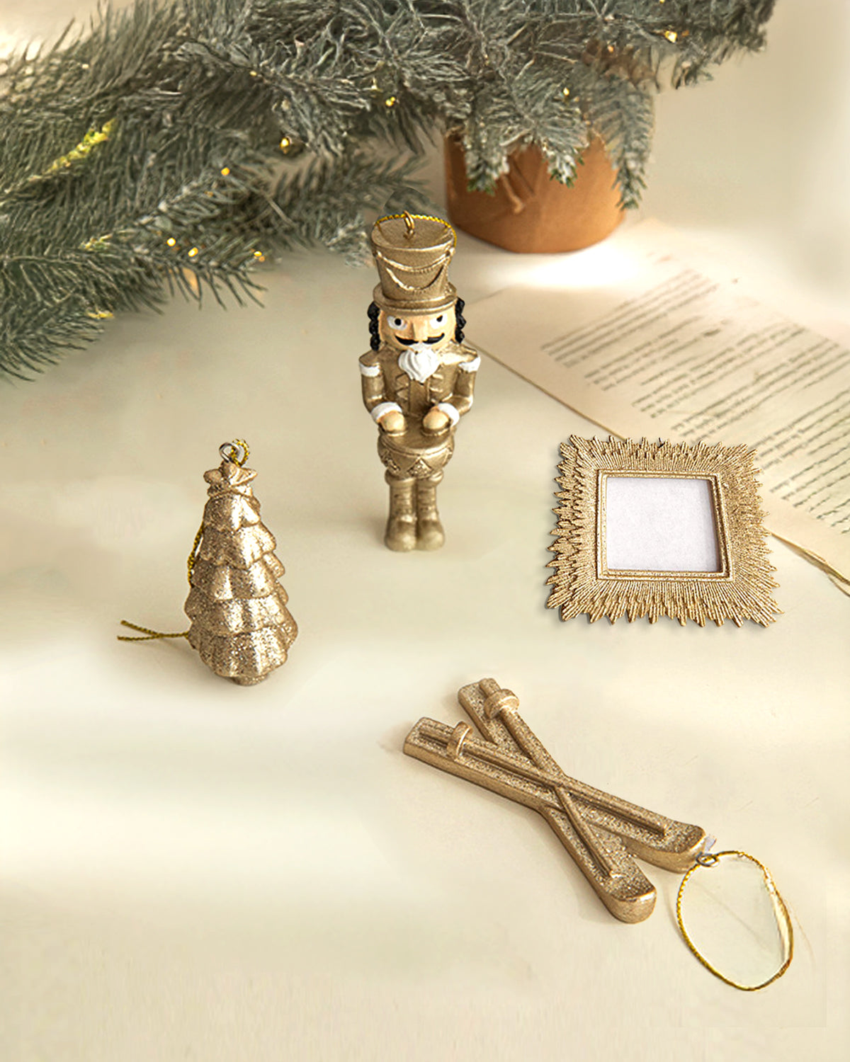 Gold Christmas Tree Ornament - Holiday Tree Ornament