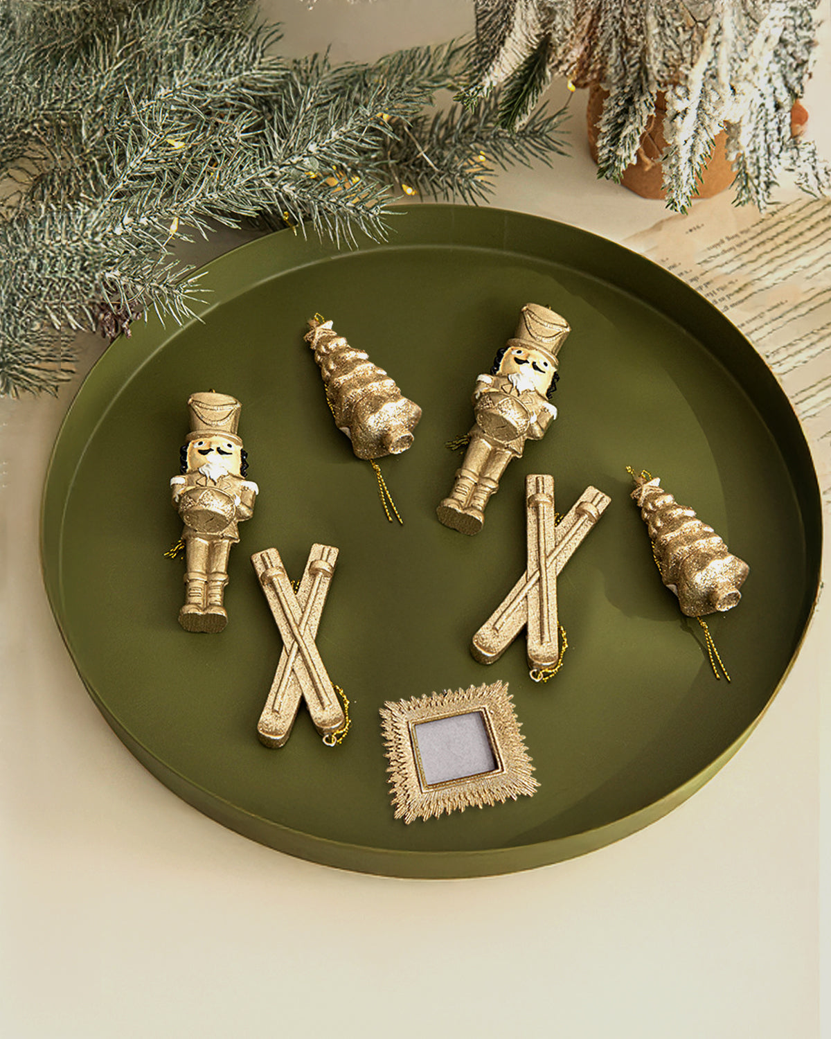 Gold Christmas Tree Ornament - Holiday Tree Ornament