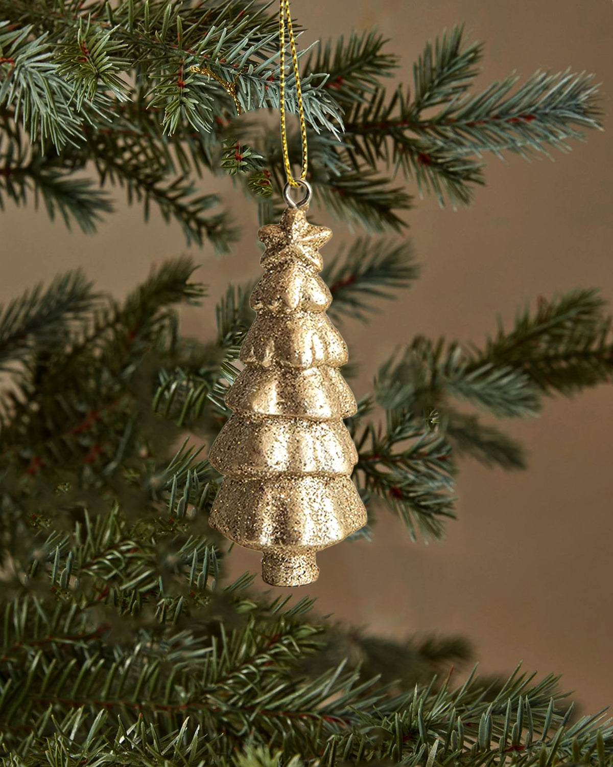 Gold Christmas Tree Ornament - Holiday Tree Ornament