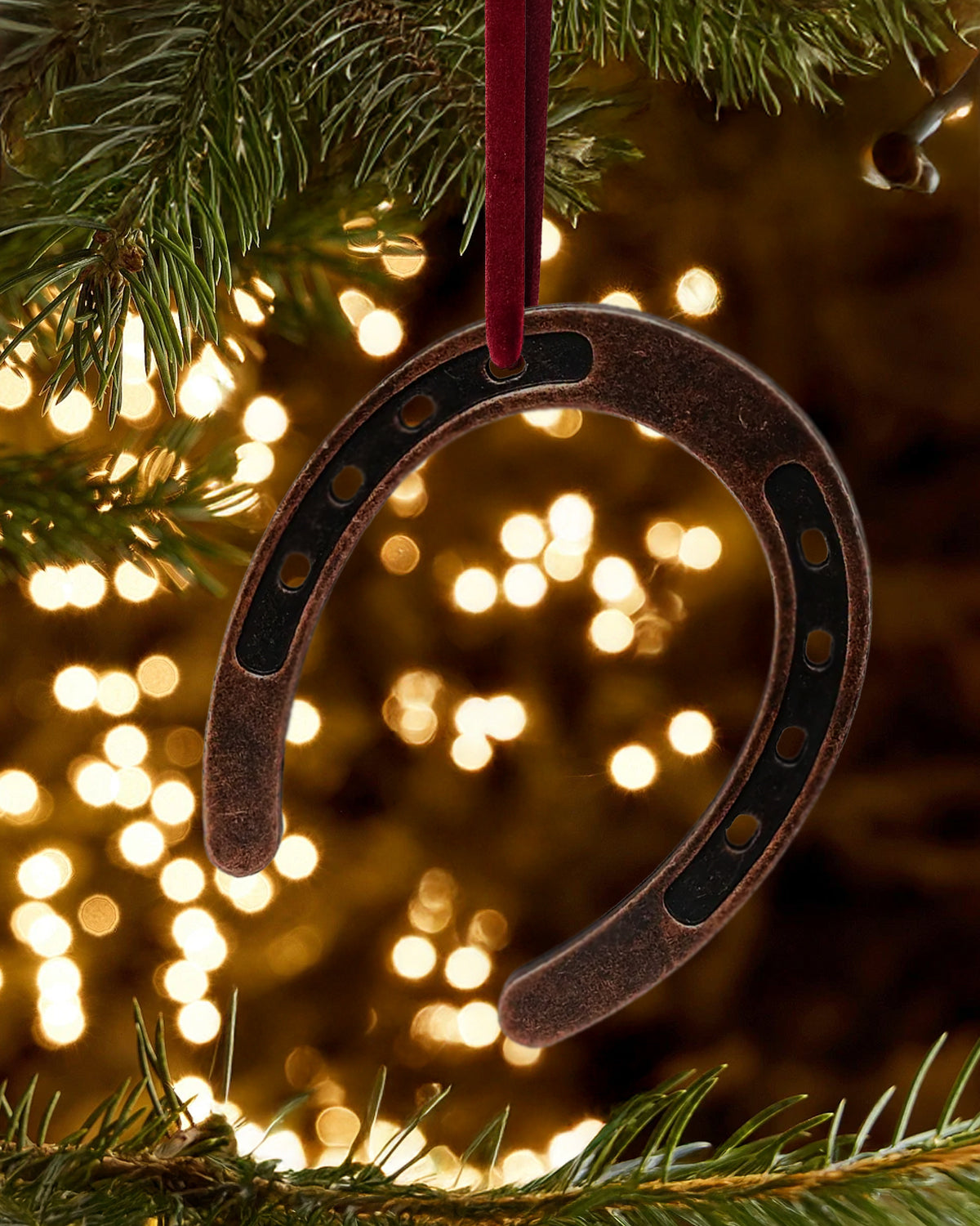 Rustic Horseshoe Ornament (Set of 4) – Western-Inspired Modern Holiday Decor