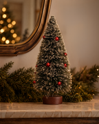 10" Bottlebrush Snow-Tip Tree with Ornaments