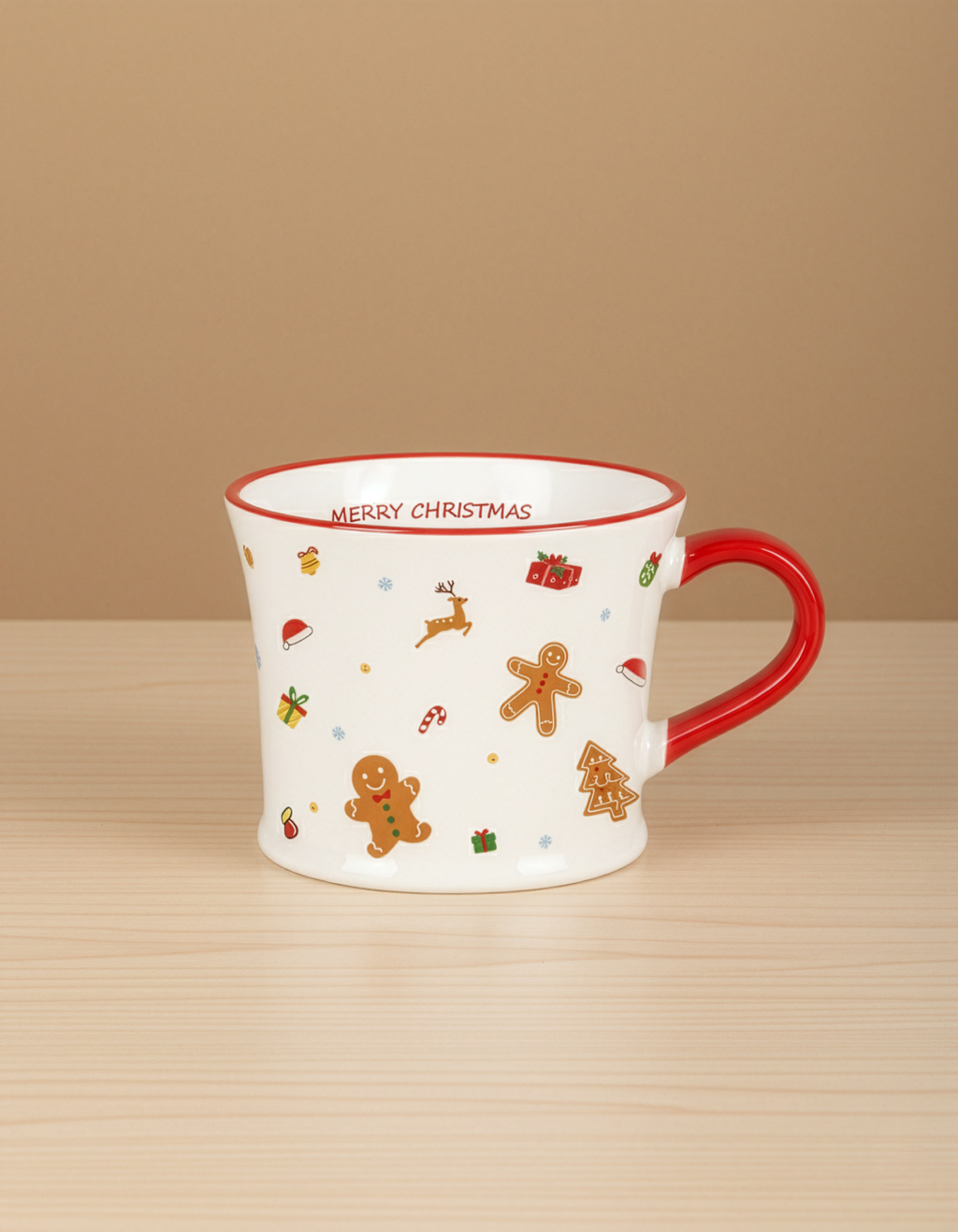 White and Red Gingerbread and Decorative Accents Holiday Mug