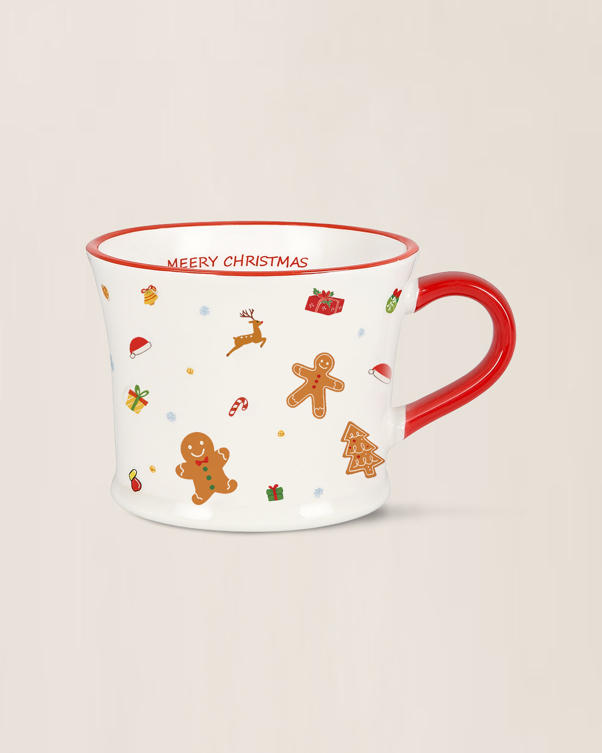 White and Red Gingerbread and Decorative Accents Holiday Mug