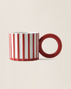 Candy Cane Stripe Ceramic Oversized Large Christmas Mug – Holiday Coffee Cup, Hot Chocolate, Glazed Ceramic, Handmade, Hosting Gift
