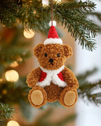Plush Teddy Bear Christmas Ornaments: Forrest Green, Red, Beige Ornaments - RL Christmas, Classic American Christmas, Ralph Lauren Inspired